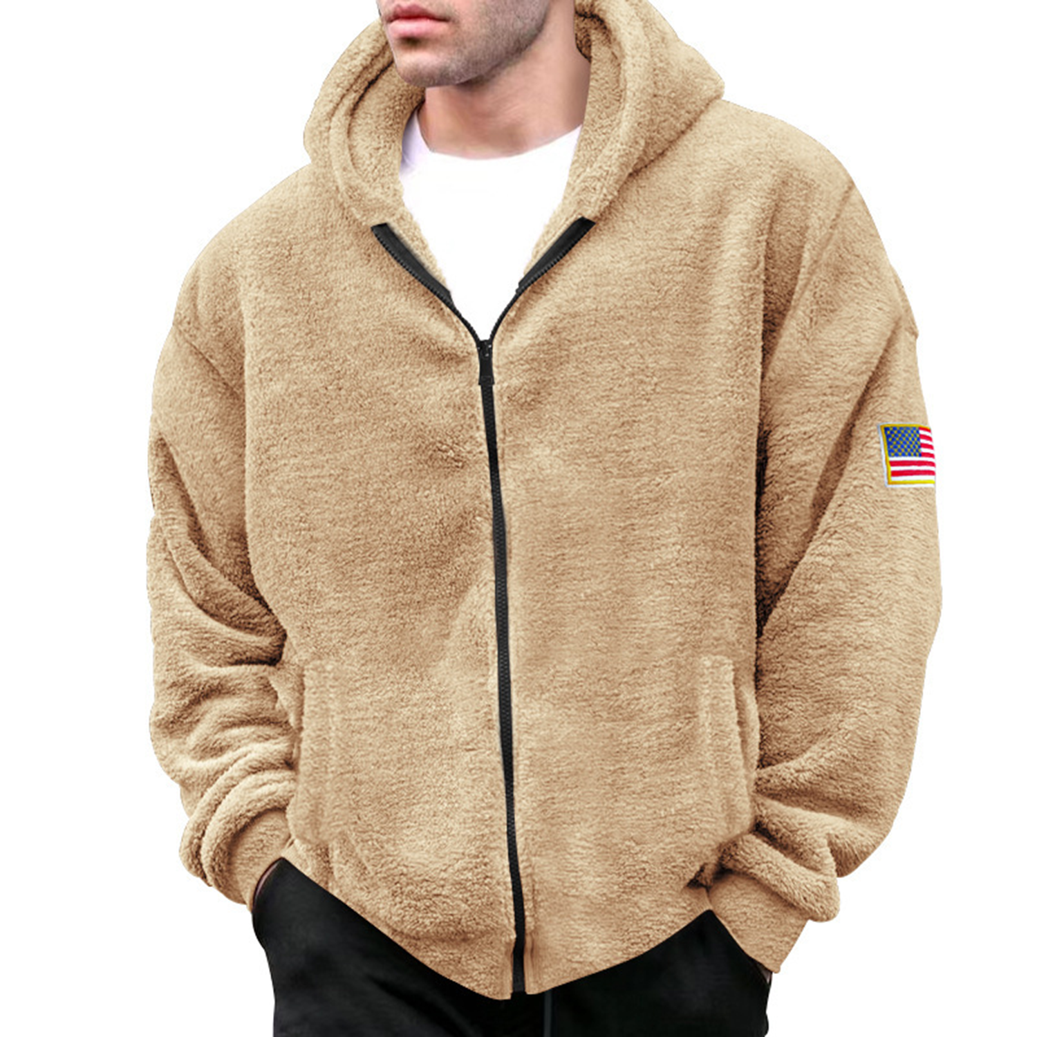 Men's Warm Zip Up Sherpa Fleece Thick Hooded Winter Jacket 8