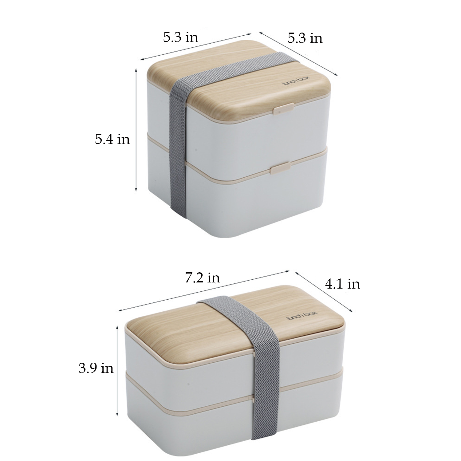PP Japanese Style 2 Layer Food Lunch Box W/ Utensils 3