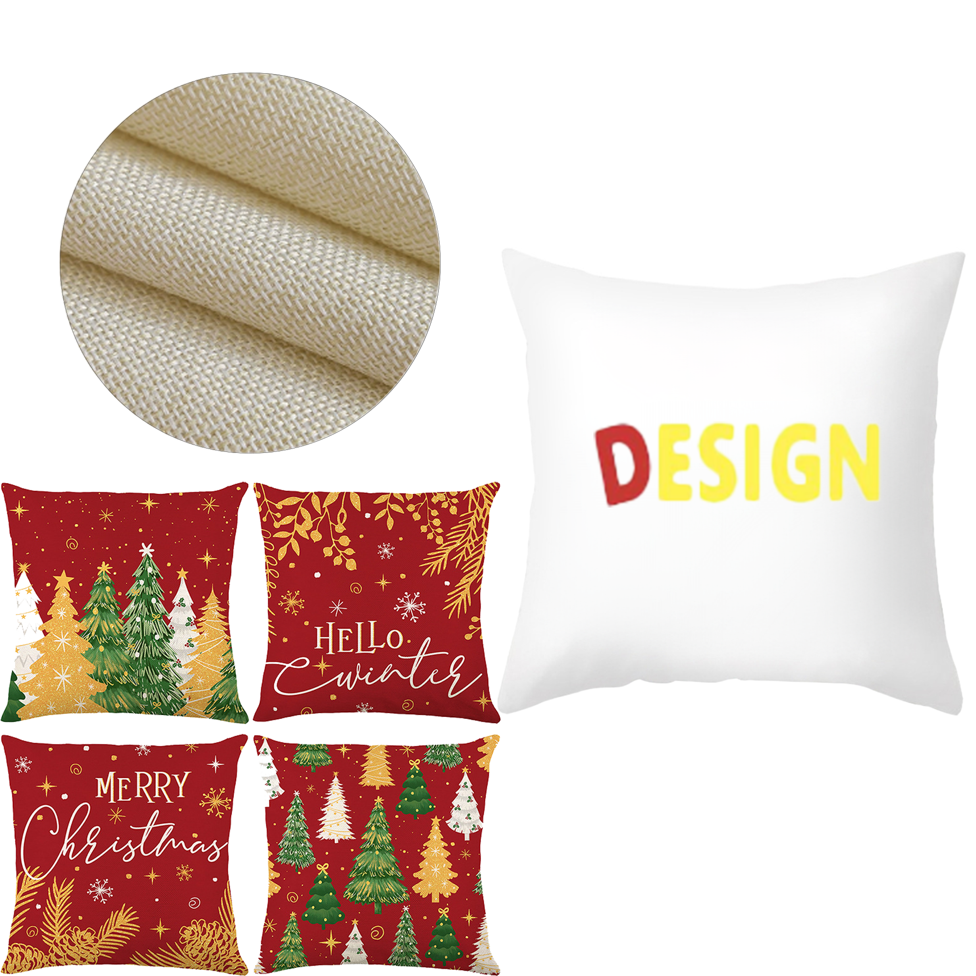 Custom Printed Linen Cushion Cover With Filling 2