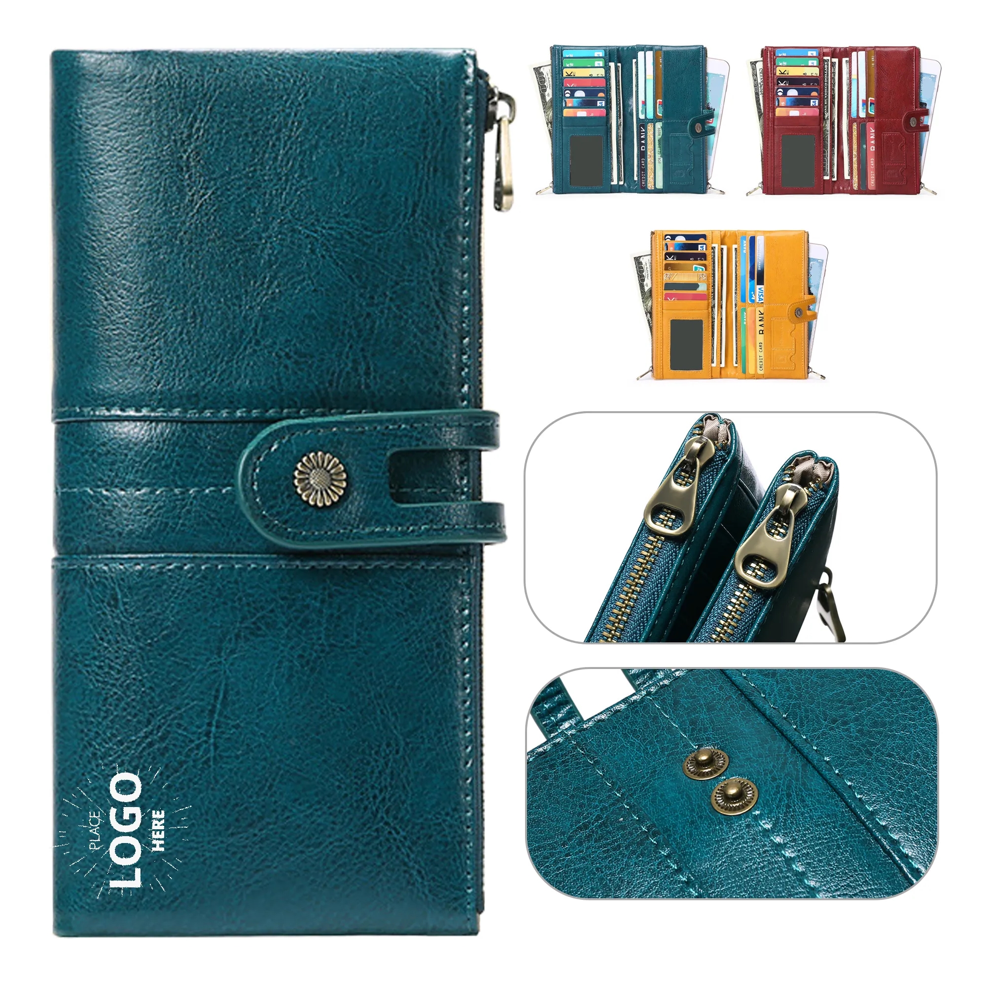 Leather Ladies Wallet with RFID Protection 2