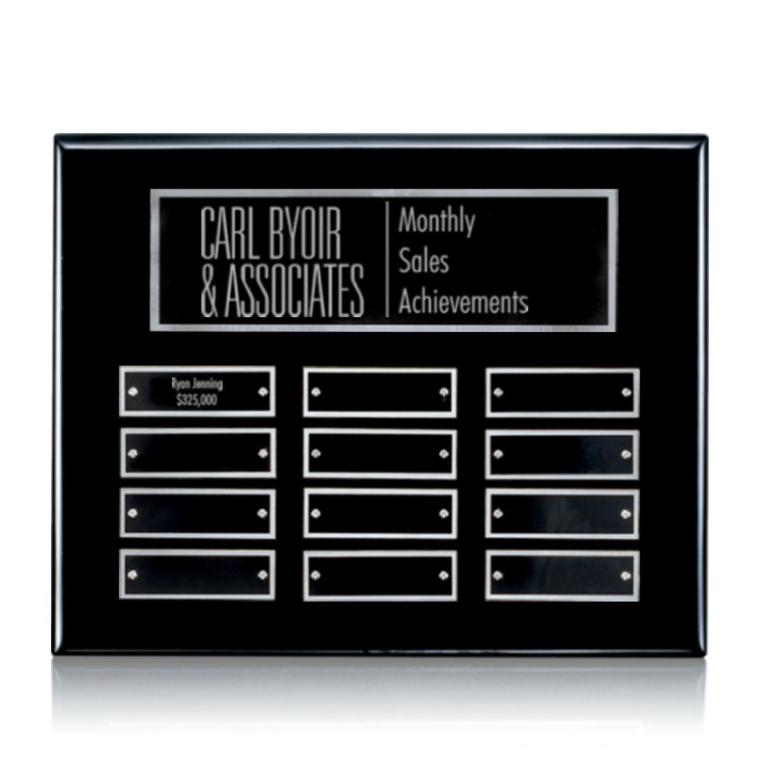 Oakleigh Horiz Pert/Plaque - Black/Silver 2