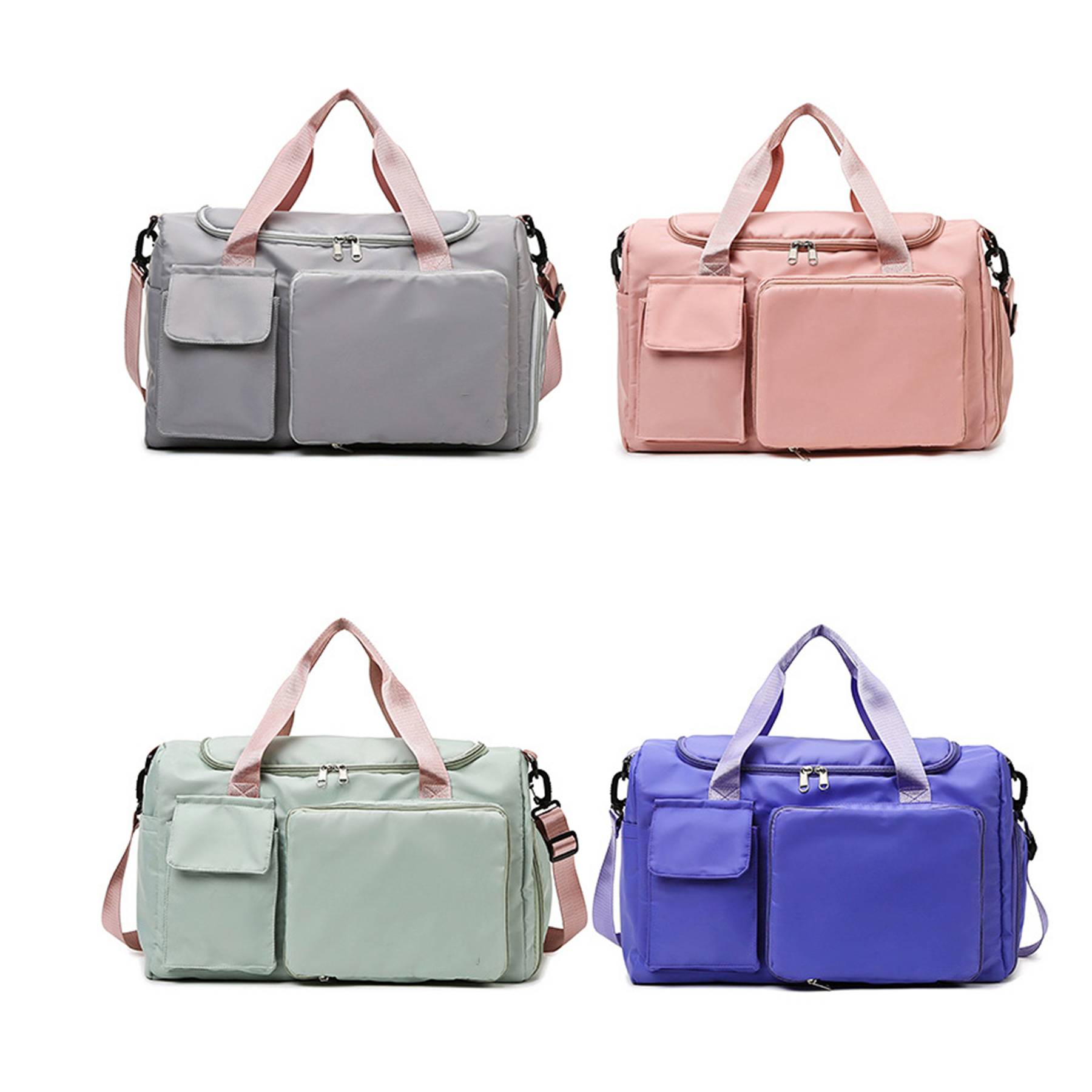 Oxford Foldable Travel Duffel Bag With Shoes Compartment 6