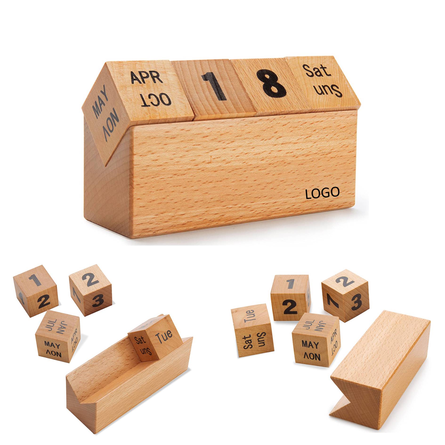 Wooden Creative Office Desk Calendar 1
