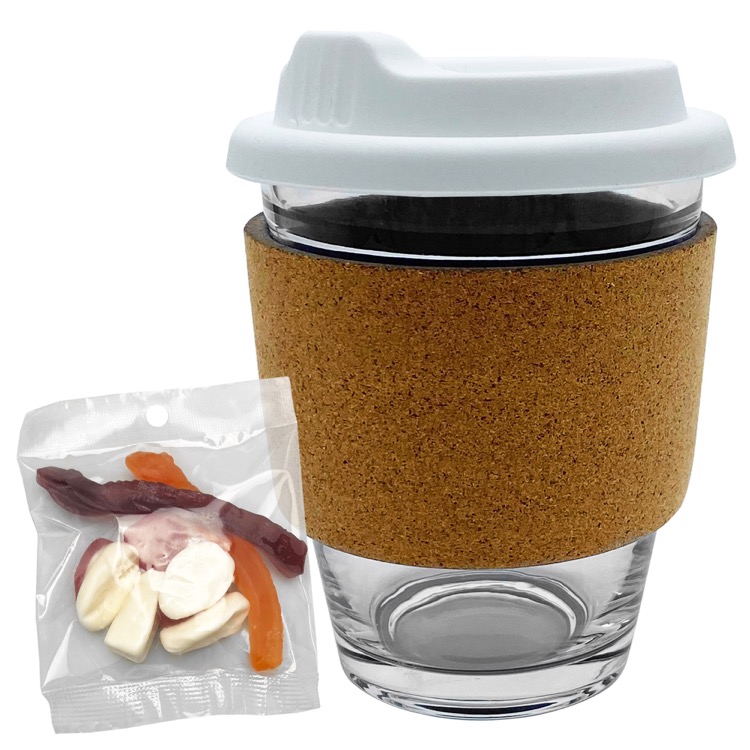 Jelly Party Mix in Cork Band Glass Coffee Cup 19