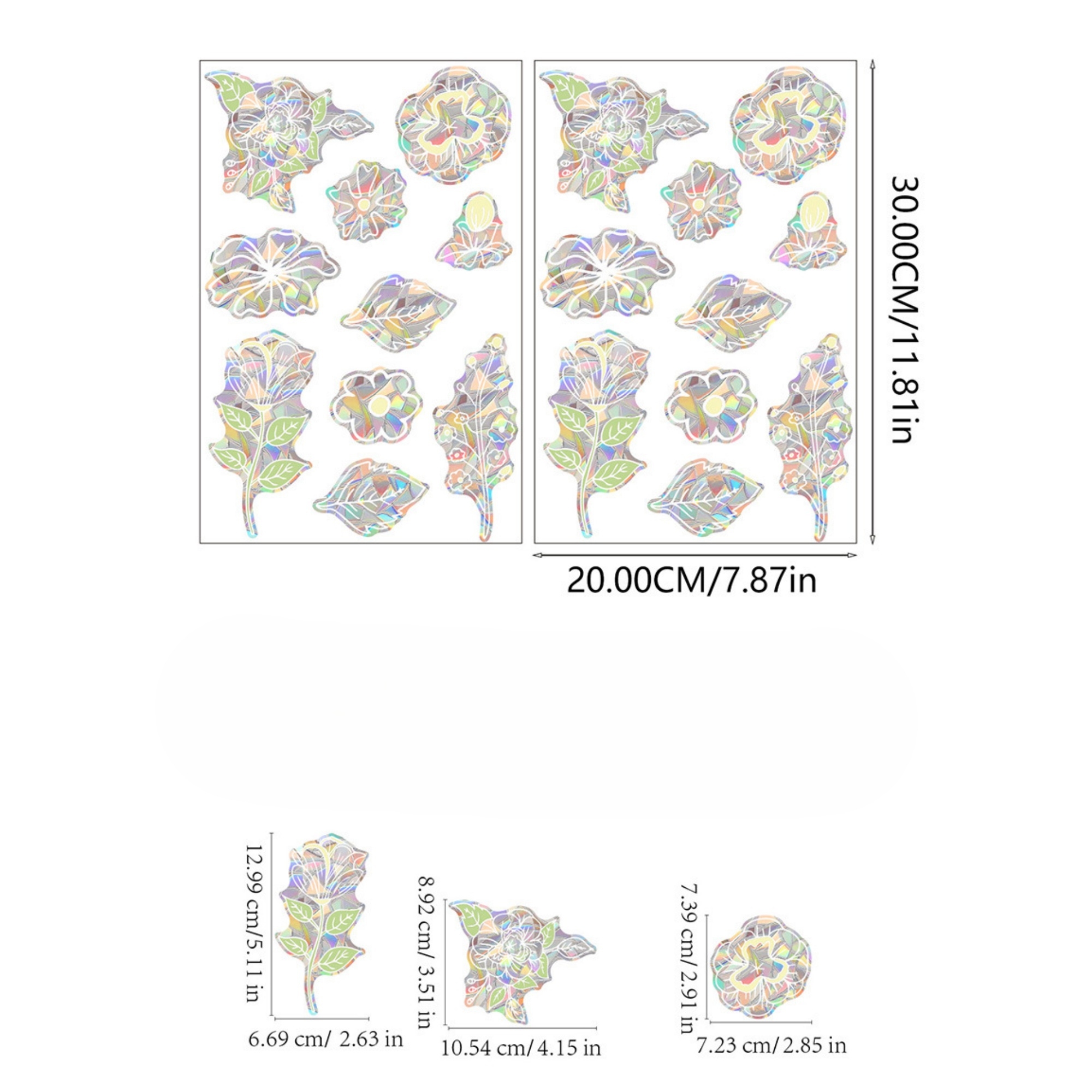 Rainbow Static Stained Glass Decorative Stickers 6