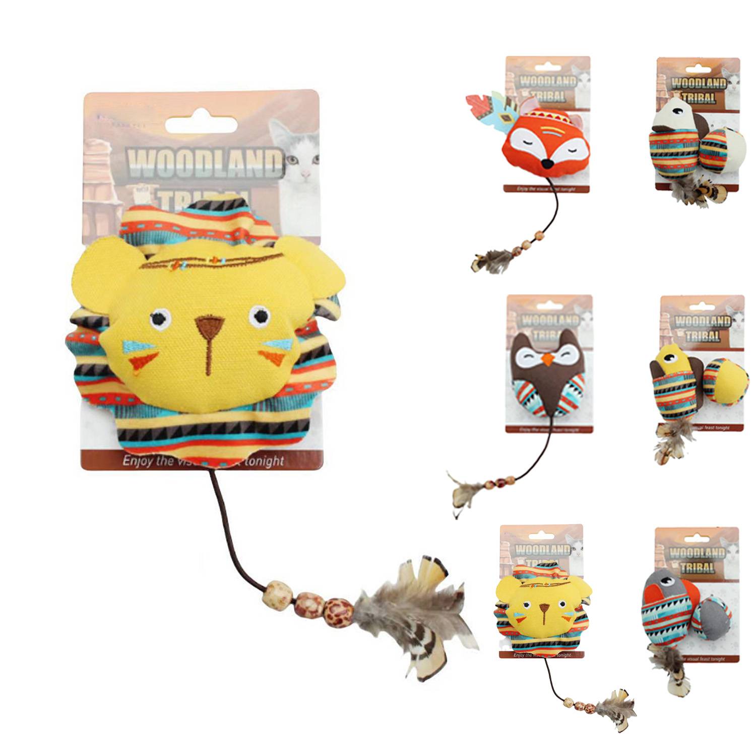 Chew Resistant Interactive Plush Cat Teaser Toy 10