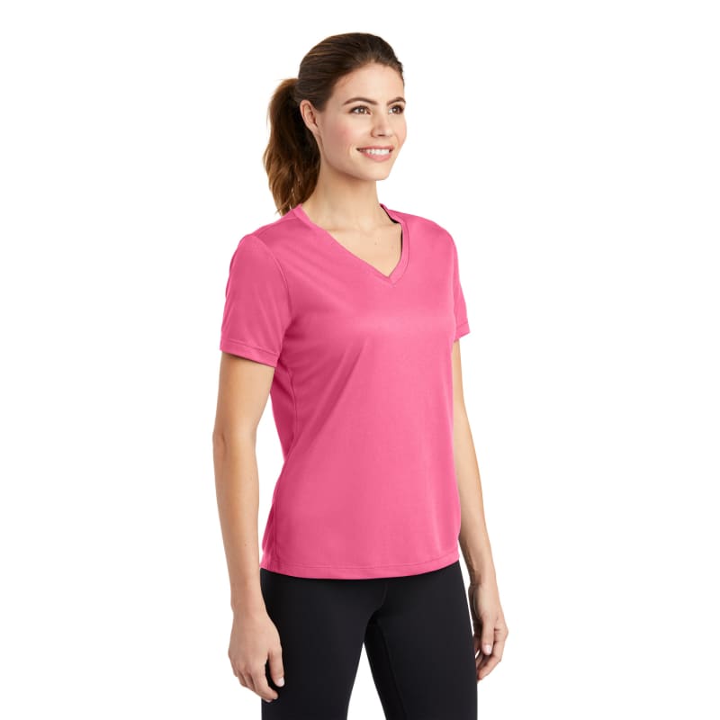Sport-Tek Women's PosiCharge RacerMesh V-Neck Tee. 14