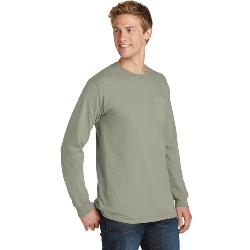 Port & Company Beach Wash Garment-Dyed Long Sleeve Pocket Tee 46