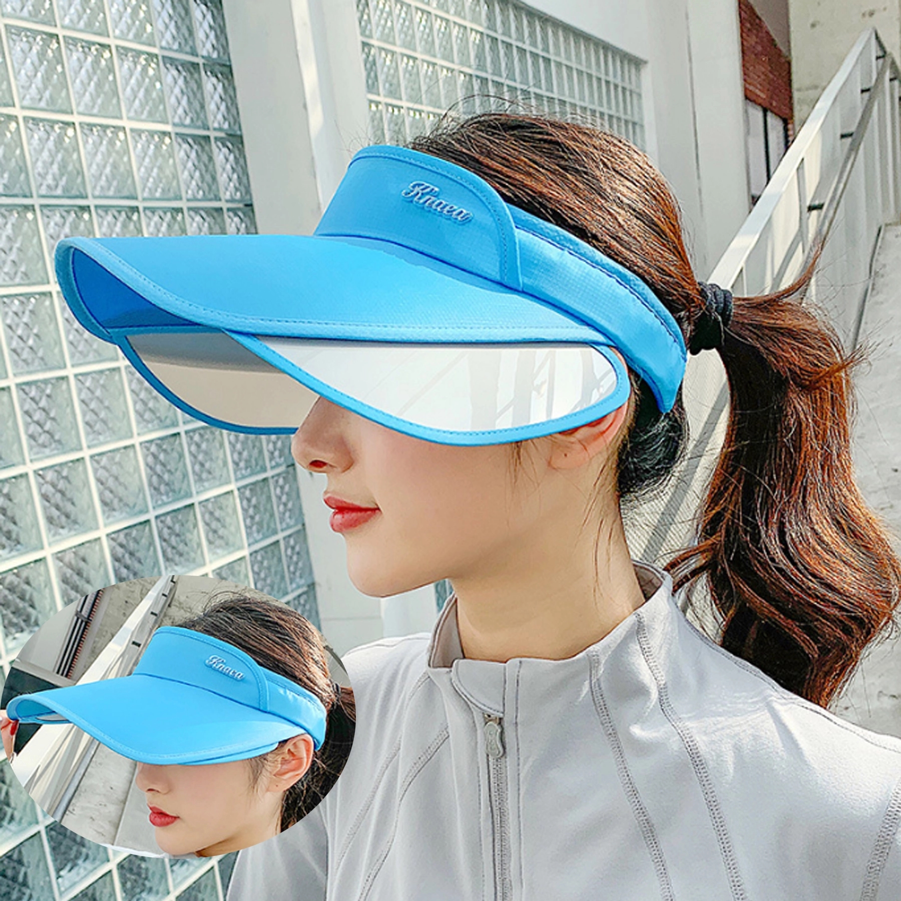 Empty Top Sun Hat with Retractable Brim 4