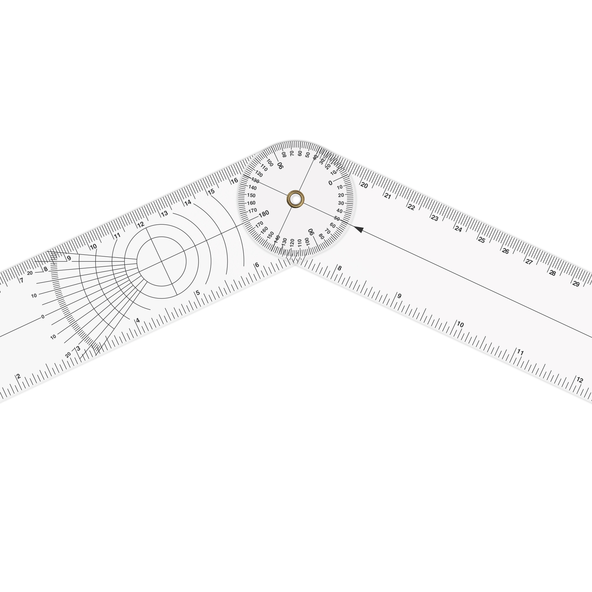 .030 Clear Plastic Stock Shape Goniometer (1.75"x14.25") 3