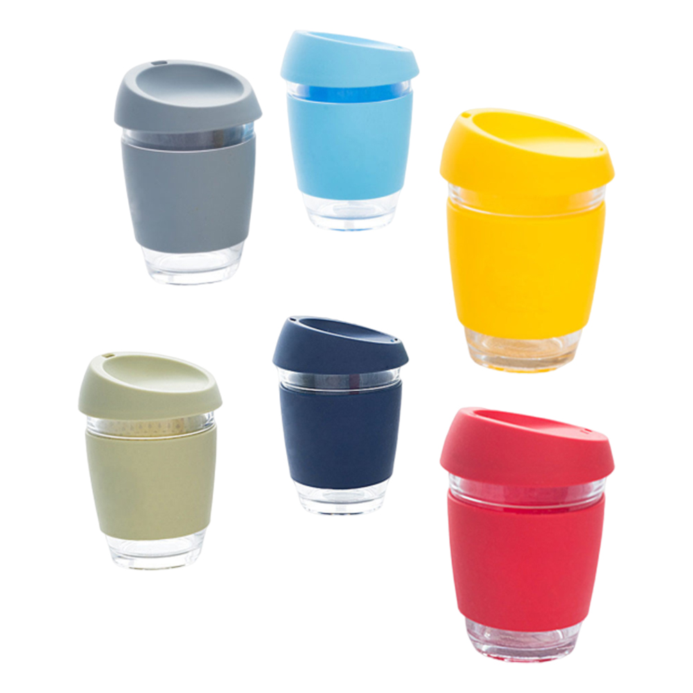 Glass Reusable Coffee Cup with Lid
