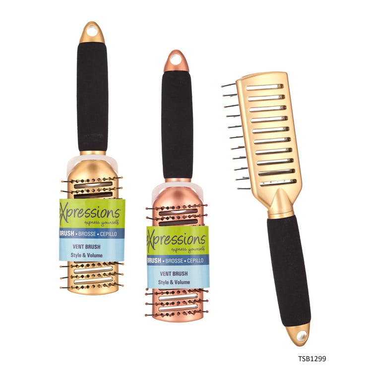 Vented Brushes - Gold/Rose Gold Foam Handle 1