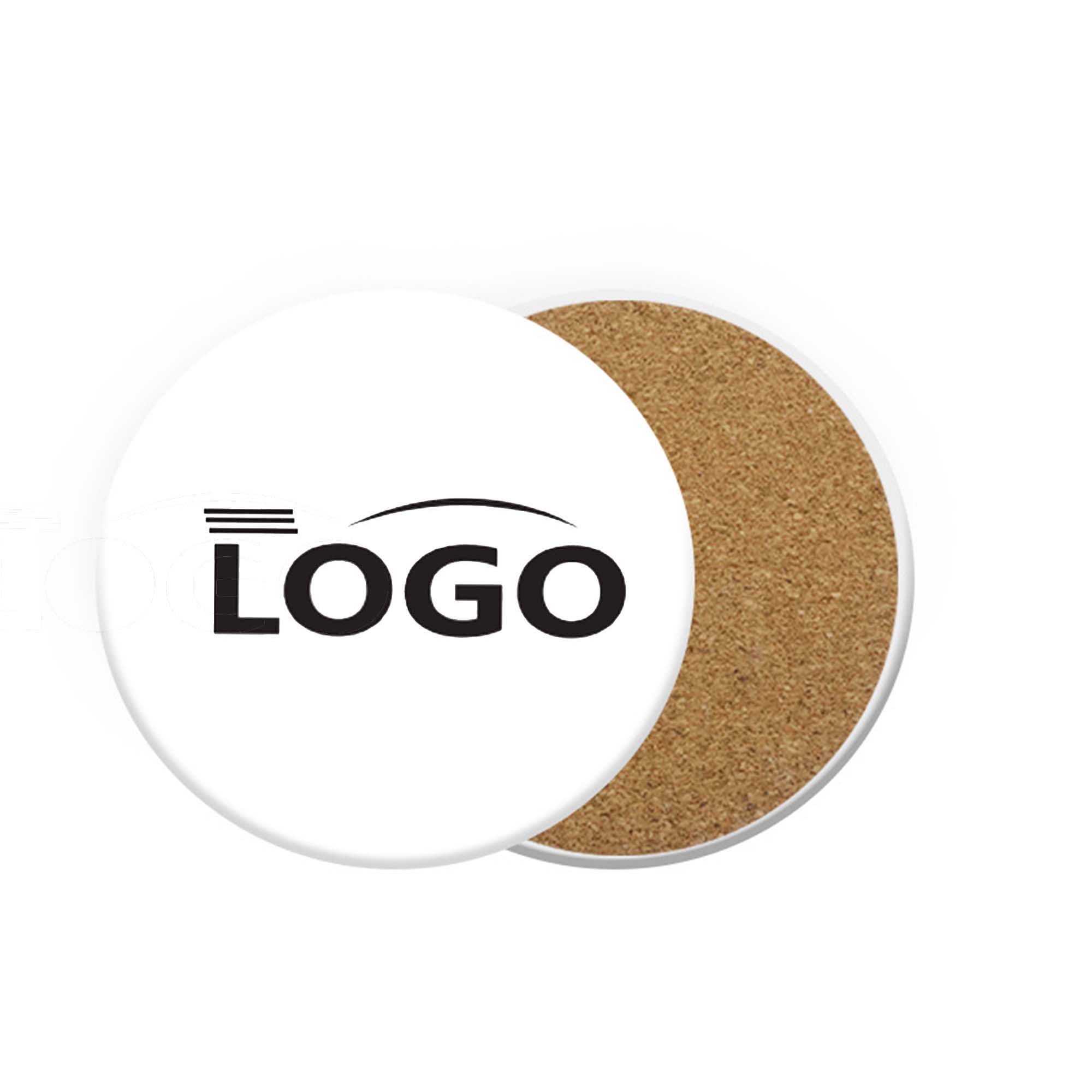 Round Ceramic Cork  Coaster 2