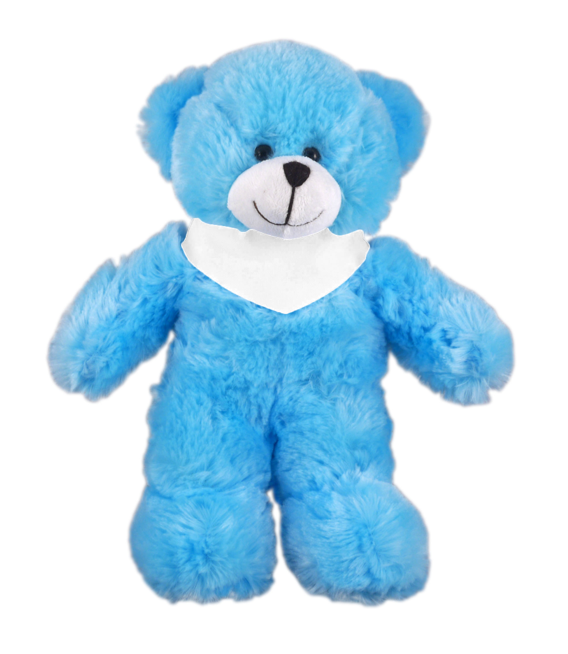 Soft Plush Stuffed Blue Bear with Bandana 3