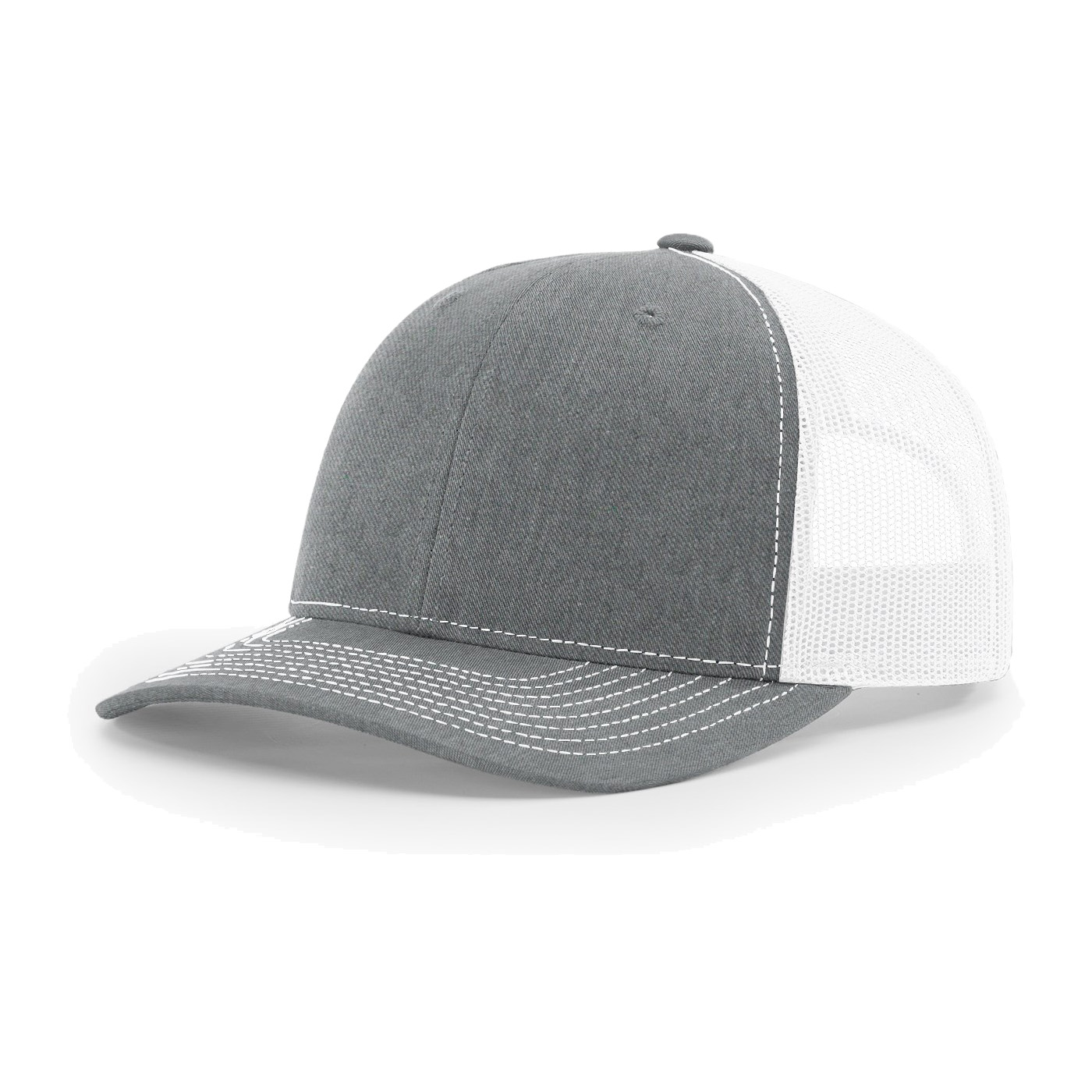 Richardson 112 6-Panel Snapback Trucker Hat w/Leatherette Adhesive Patches or Embroidery 50