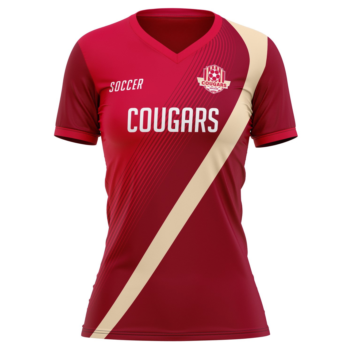 Women's Custom Full Sublimation Soccer Jersey - Interlock Fabric 6