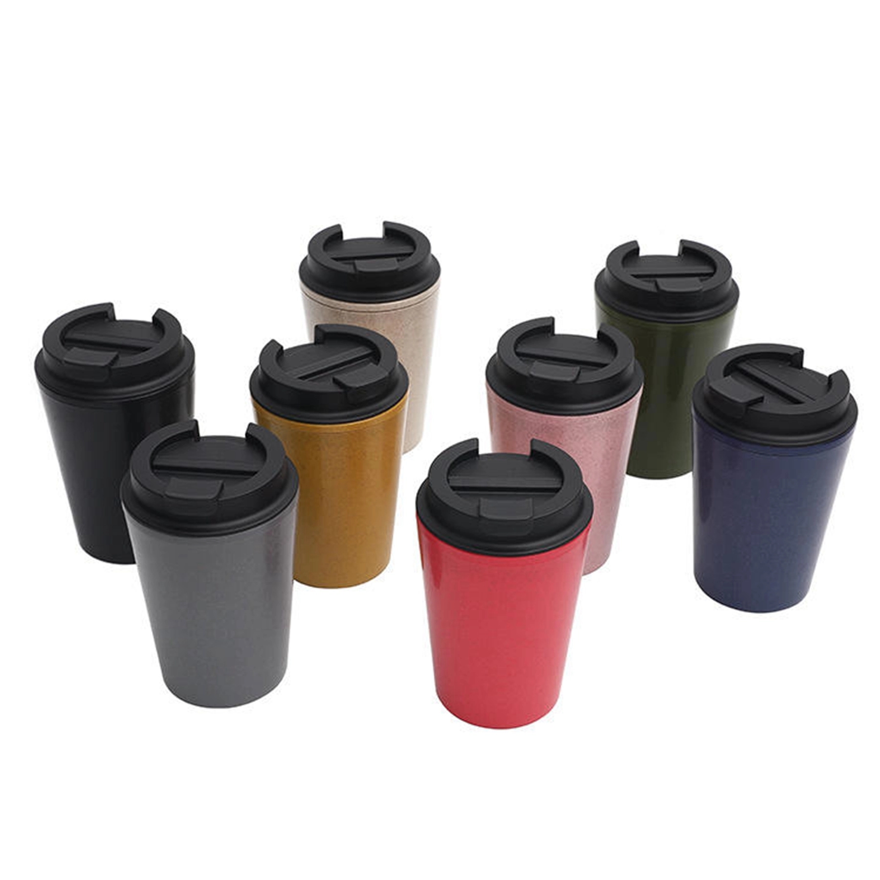 12 Oz. Double Wall Wheat Straw Coffee Cup with Lid 19