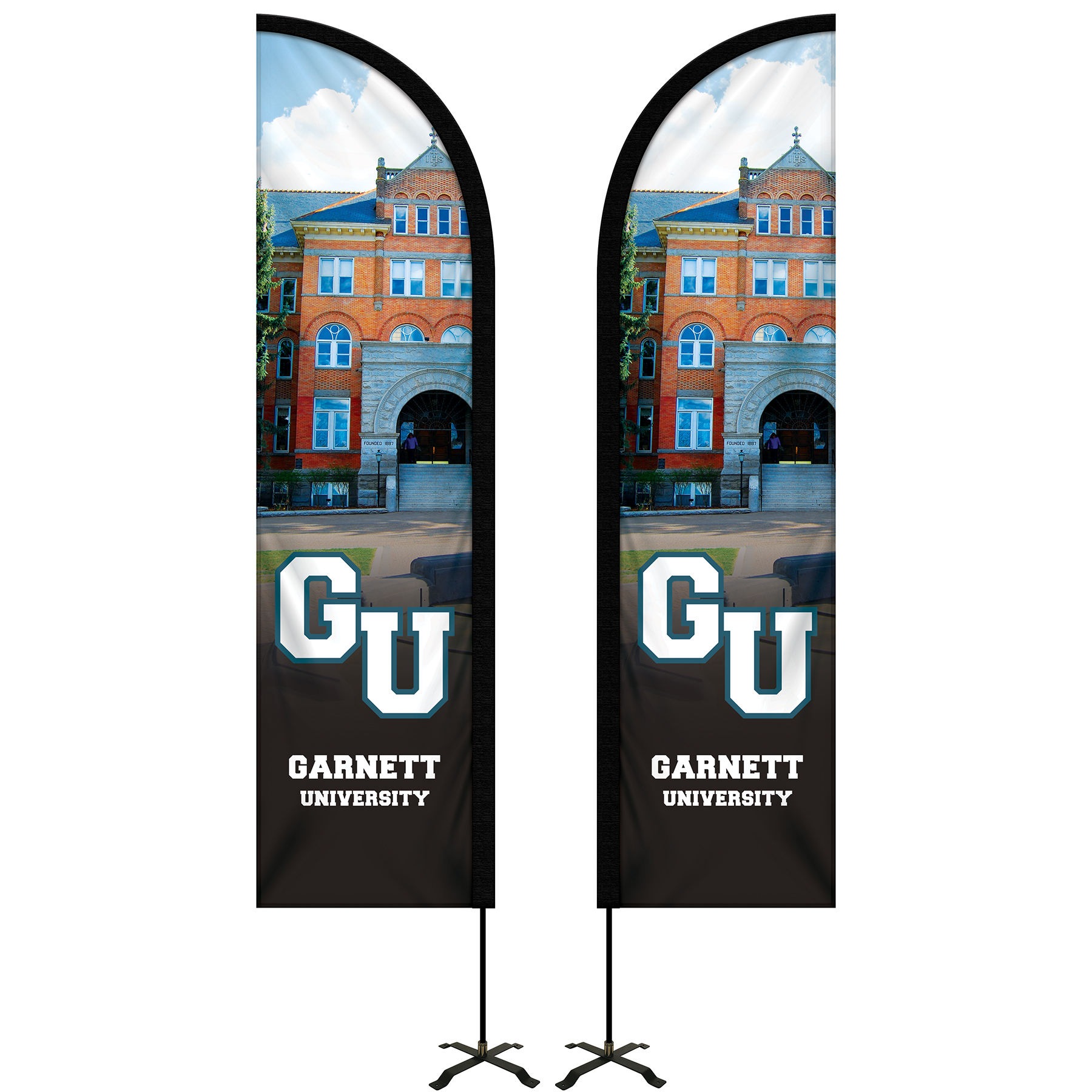 8' Portable Double Sided Half Drop Kit w/ Cross Base 24