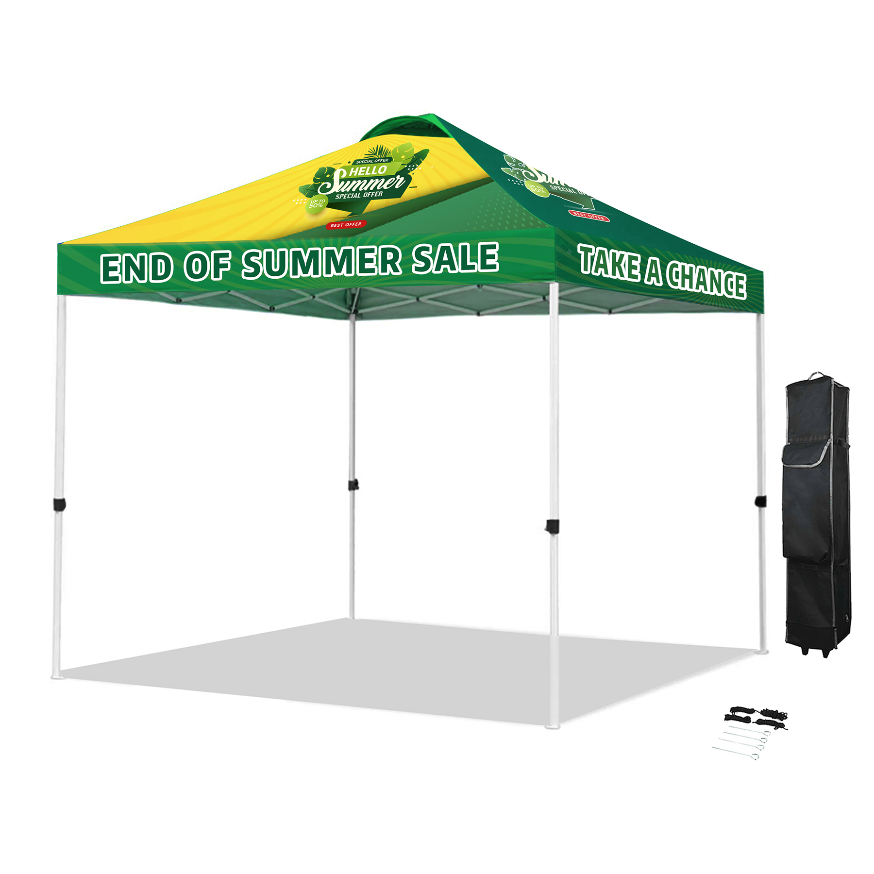 10' Pop Up Tent 600D Polyester With Vented Canopy 2