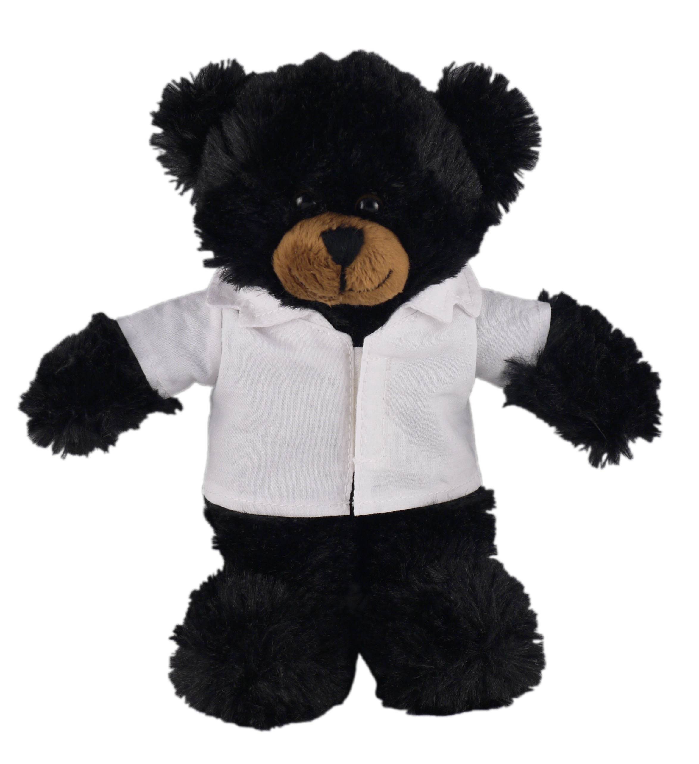 Soft Plush Stuffed Black Bear in doctor's jacket.
