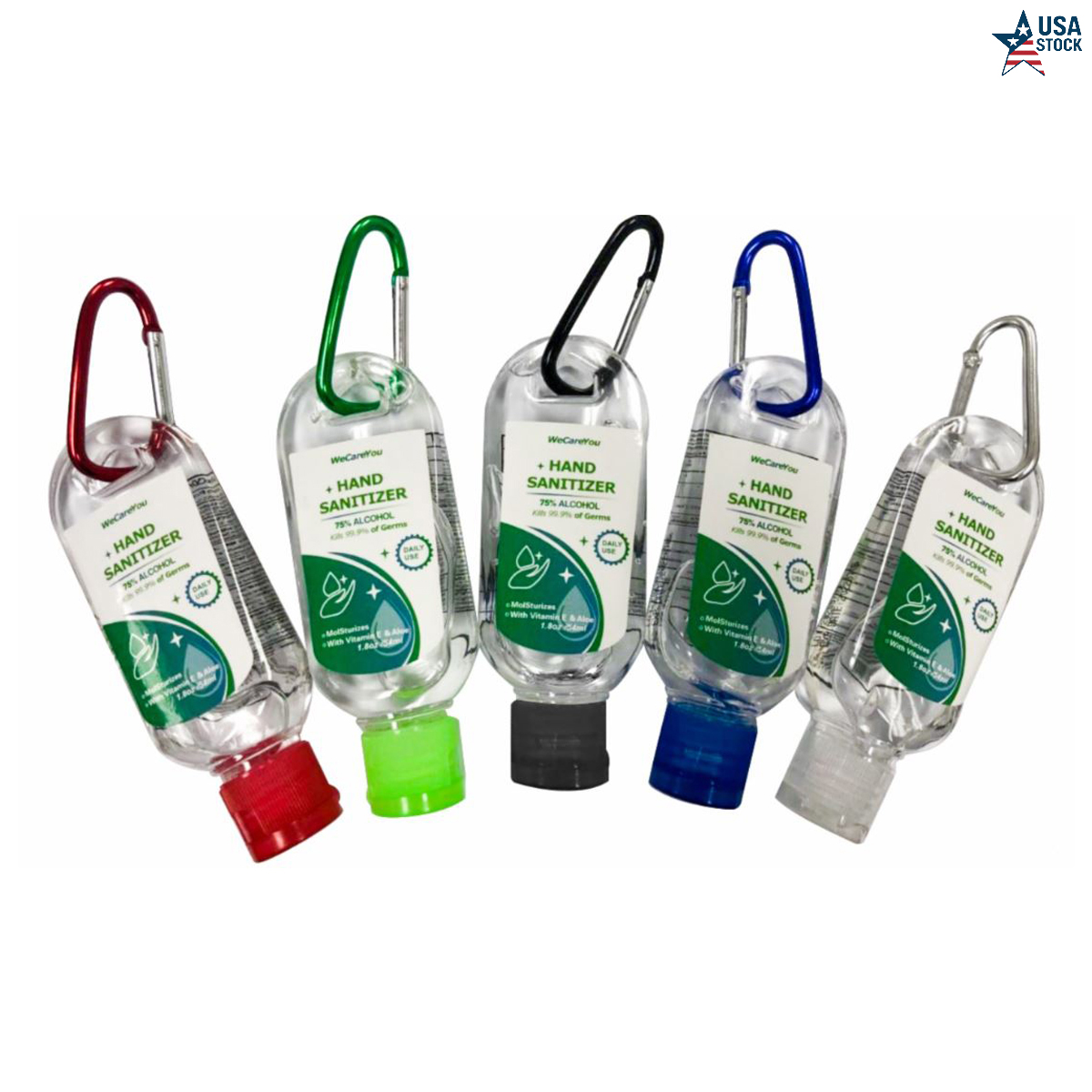54ml (1.8oz) Antibacterial Hand Sanitizer Gel with Color-Matched Carabiner & Custom Label 5
