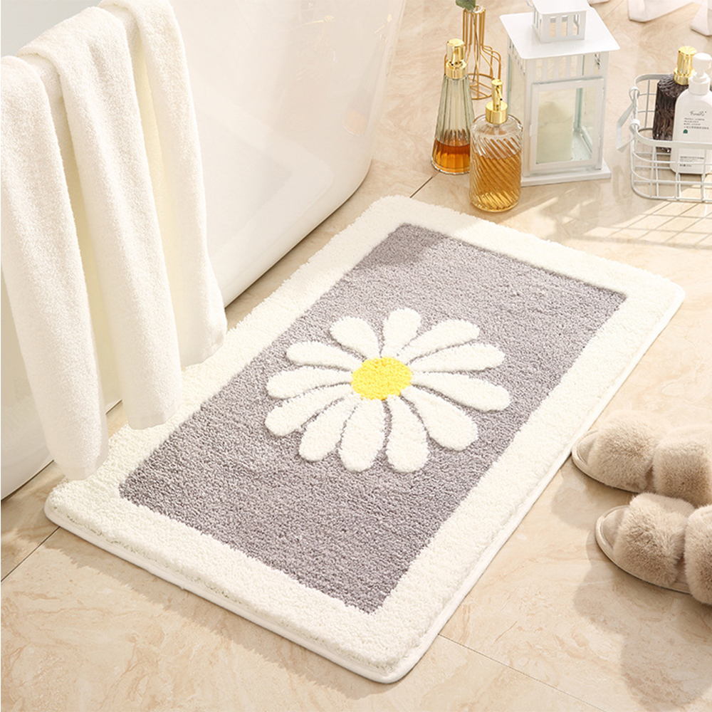 Daisy nonslip plush carpet absorbent floor mat 6