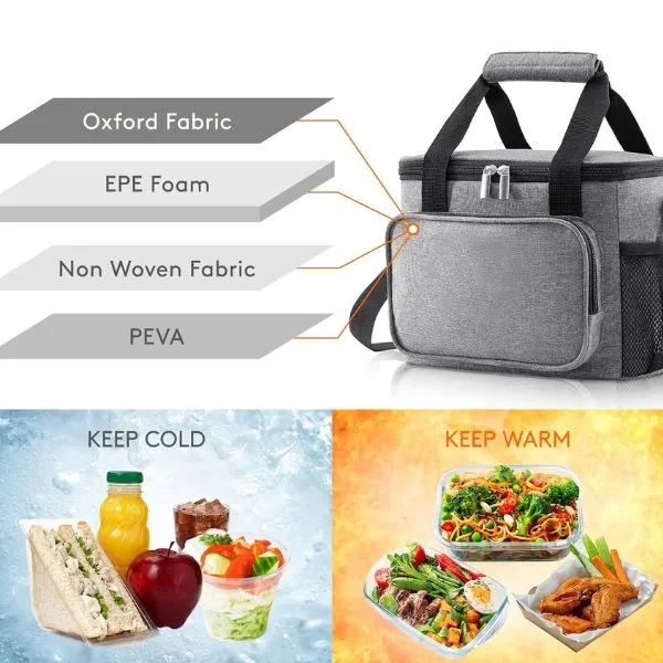 Canvas Portable Insulated Lunch Bag 4