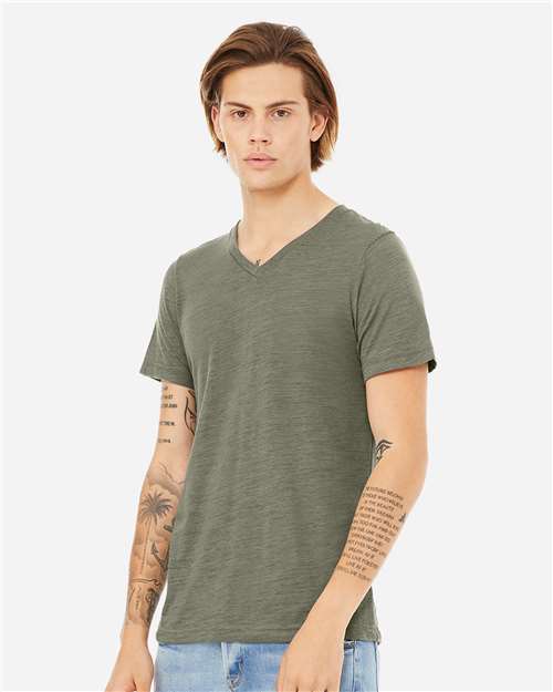 Unisex Textured Jersey V-Neck Tee - 3655 62