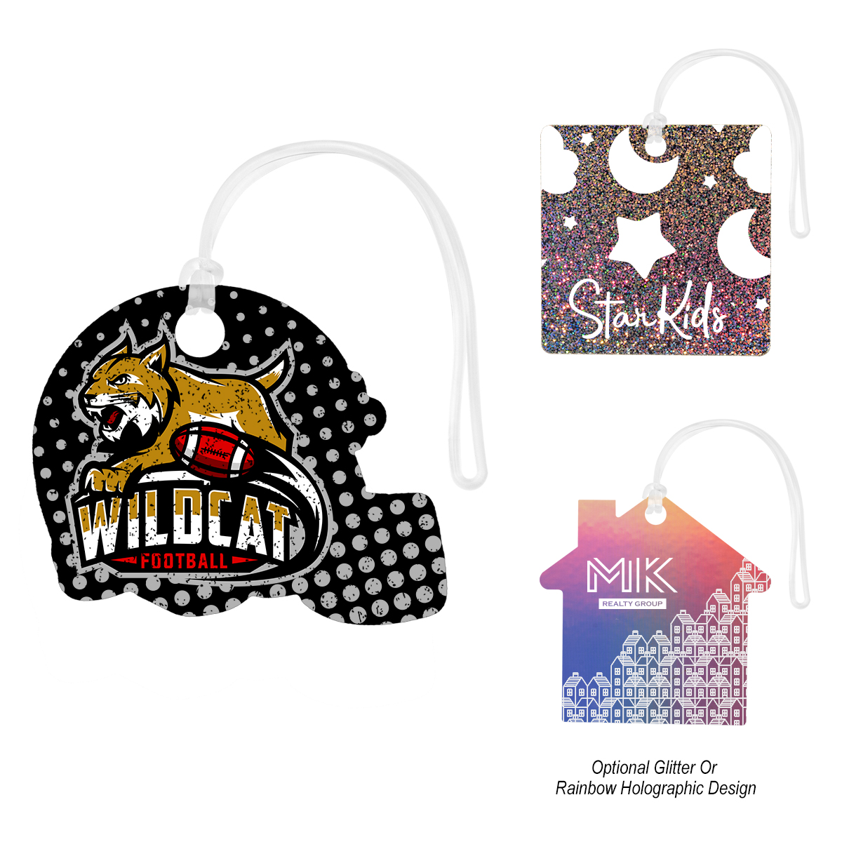 Acrylic Bag Tag - Custom Shapes 6" 2