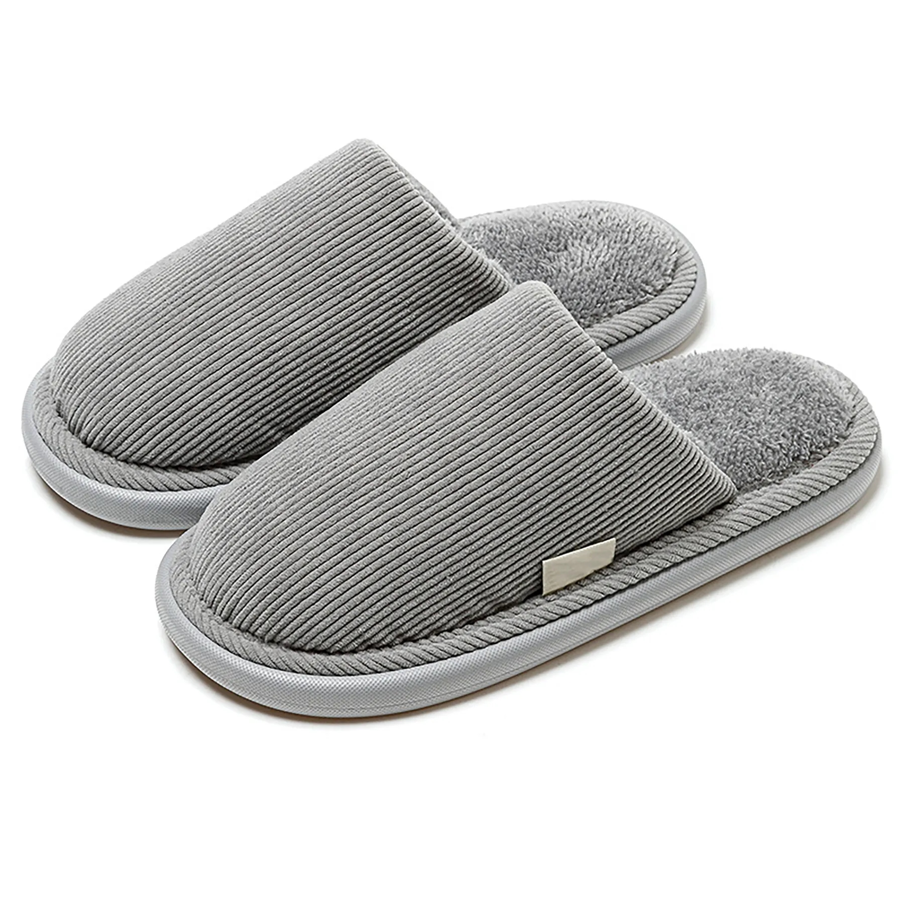 Plush Solid Color With Cotton Slippers 4