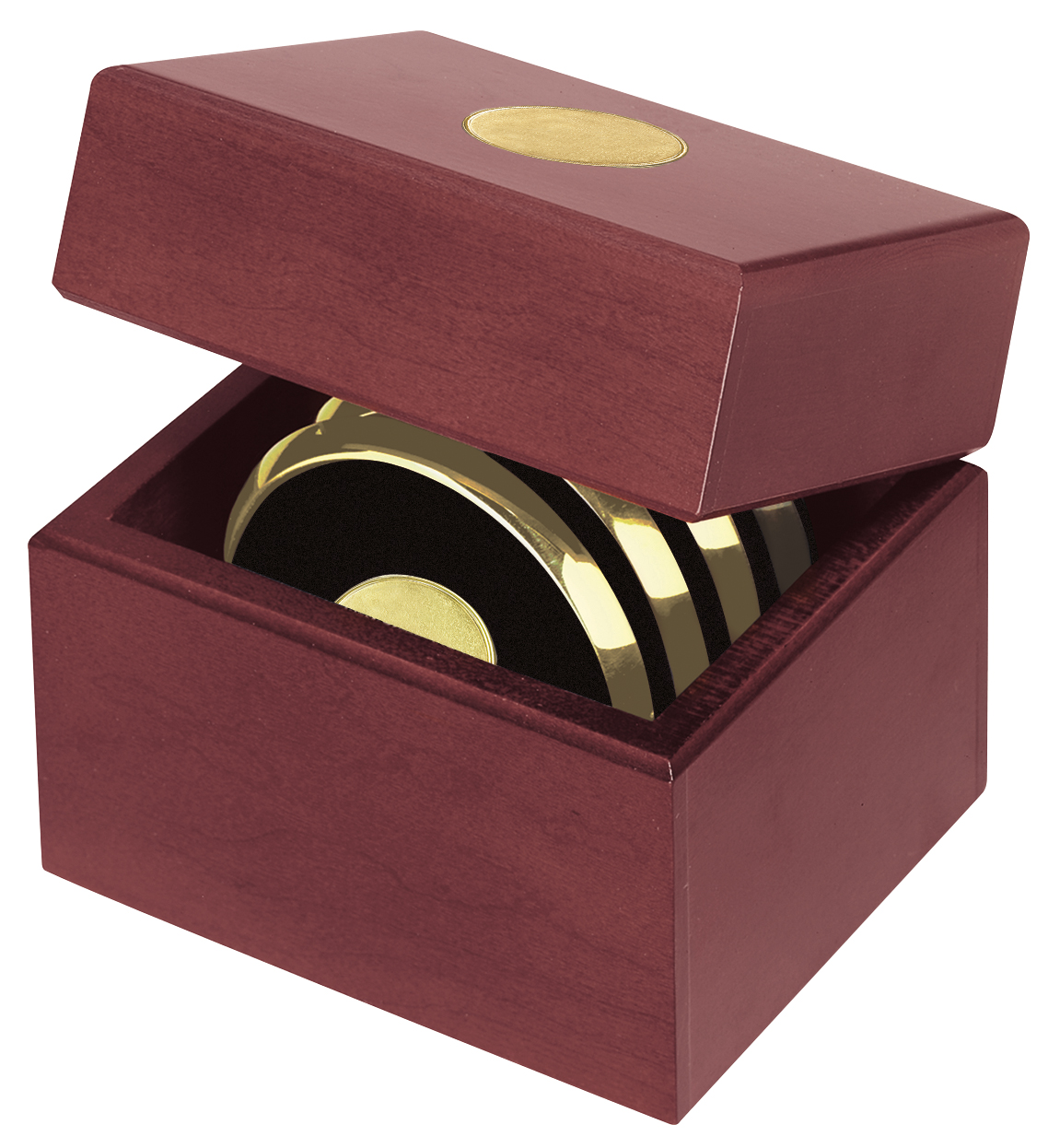 JAFFA® Four Coasters with Solid Cherry Chest 16