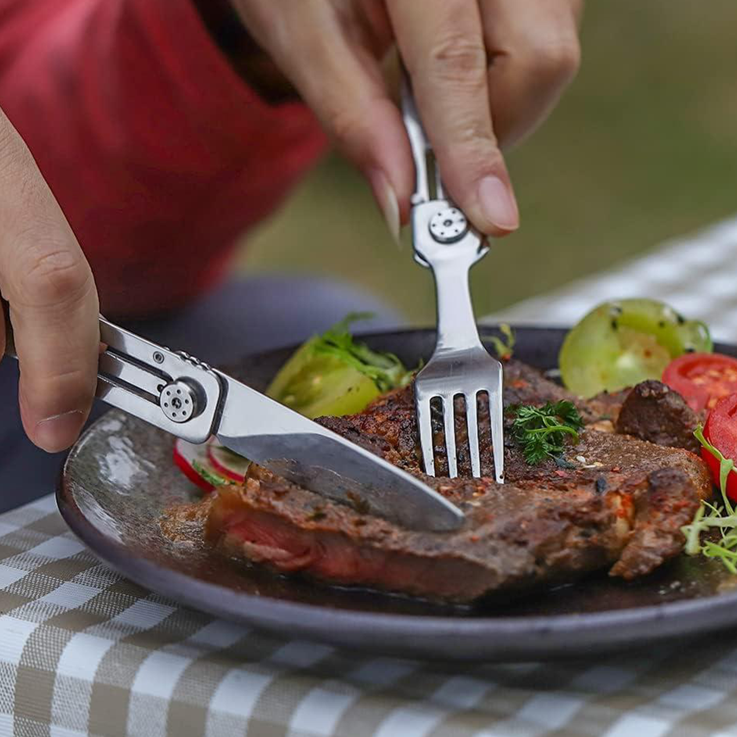 Stainless Steel Knife, Fork and Spoon Outdoor Cutlery Set 5