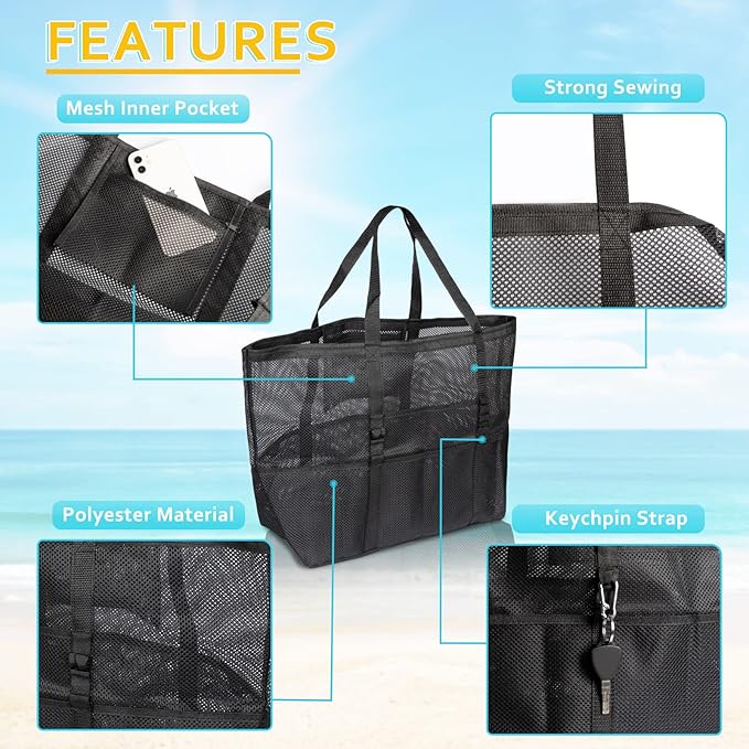 Mesh Beach Bag for Vacation Essentials 13