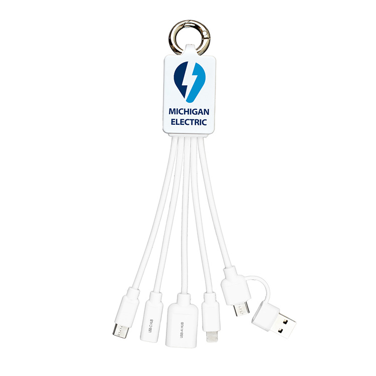 "FUSION" Charging Cable With 2 Port USB Hub 2