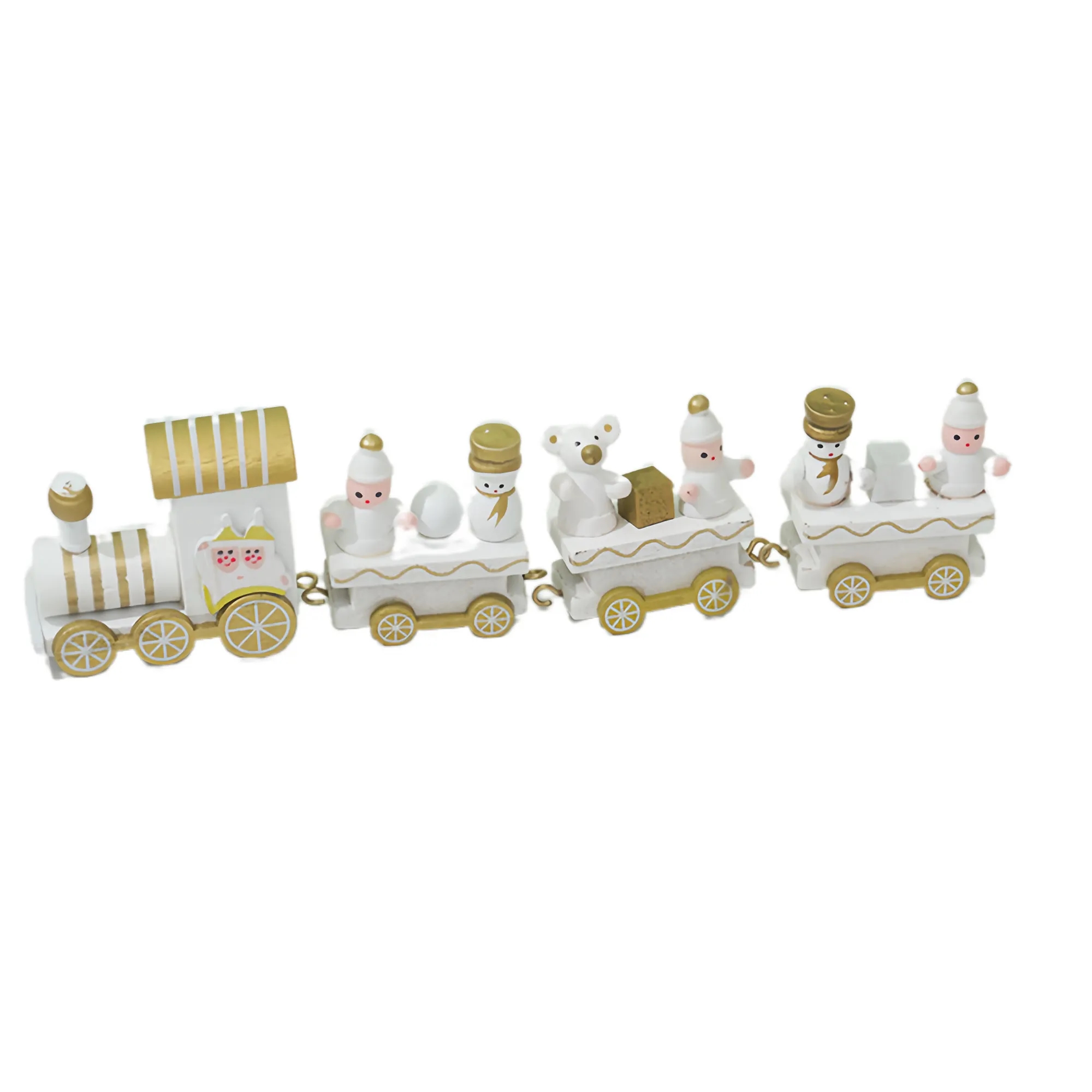 Festive Wooden Christmas Train Set Decor 4