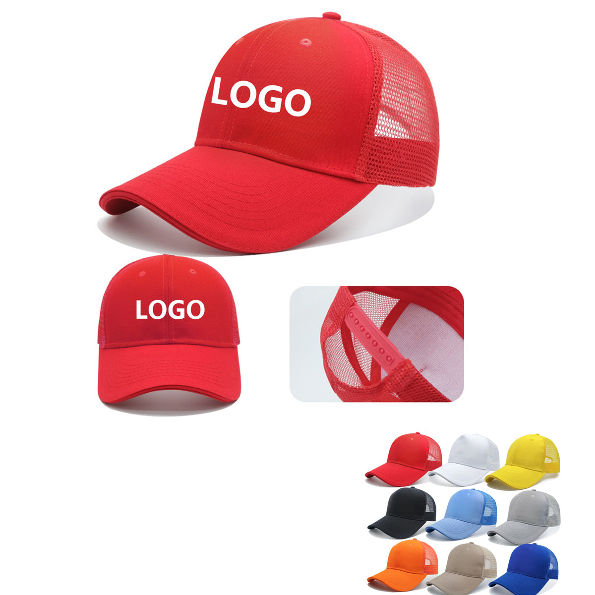 Adjustable Mesh Back 6 Panels Slight Curved Trucker Cap 2
