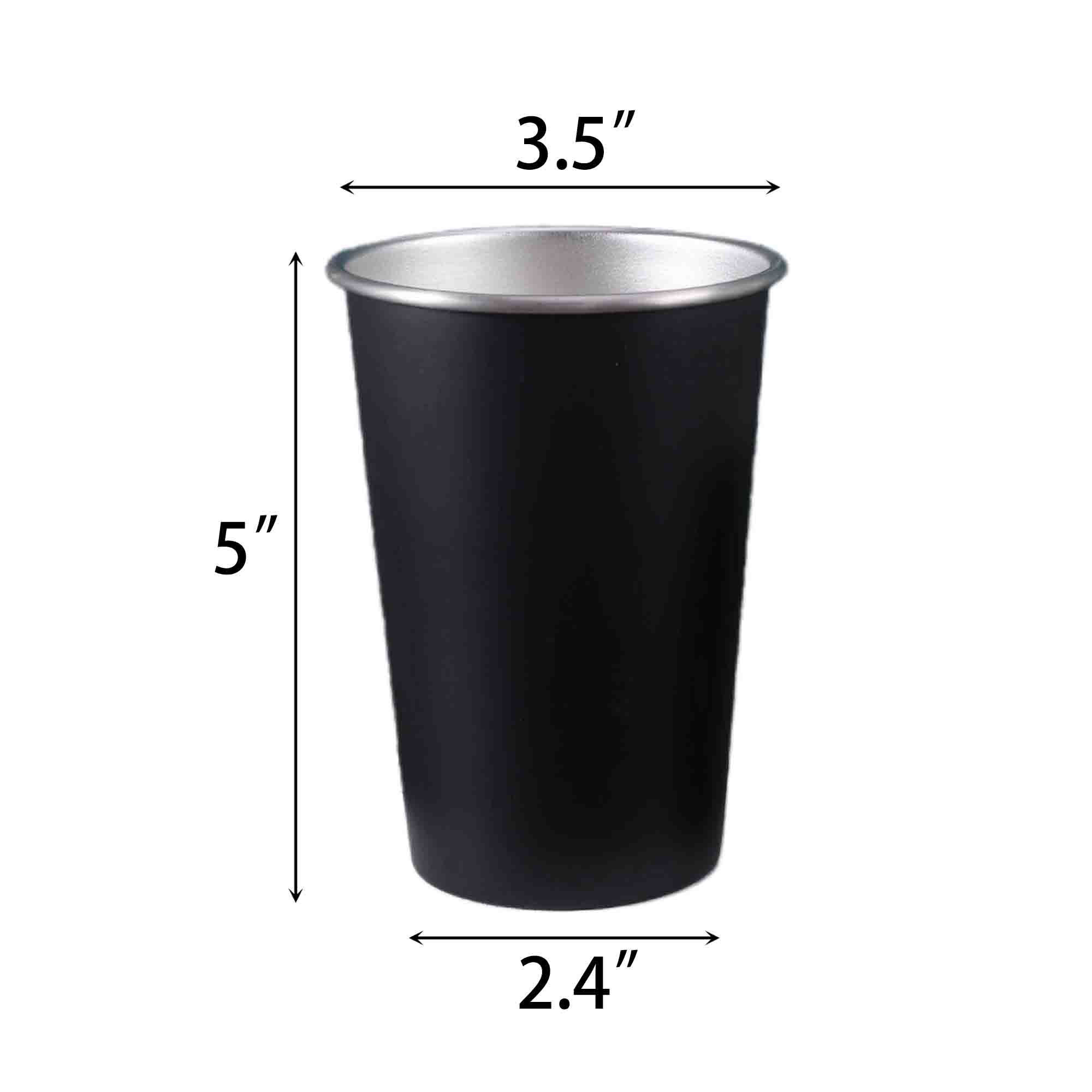16 Oz Stainless Steel Cup Black 2