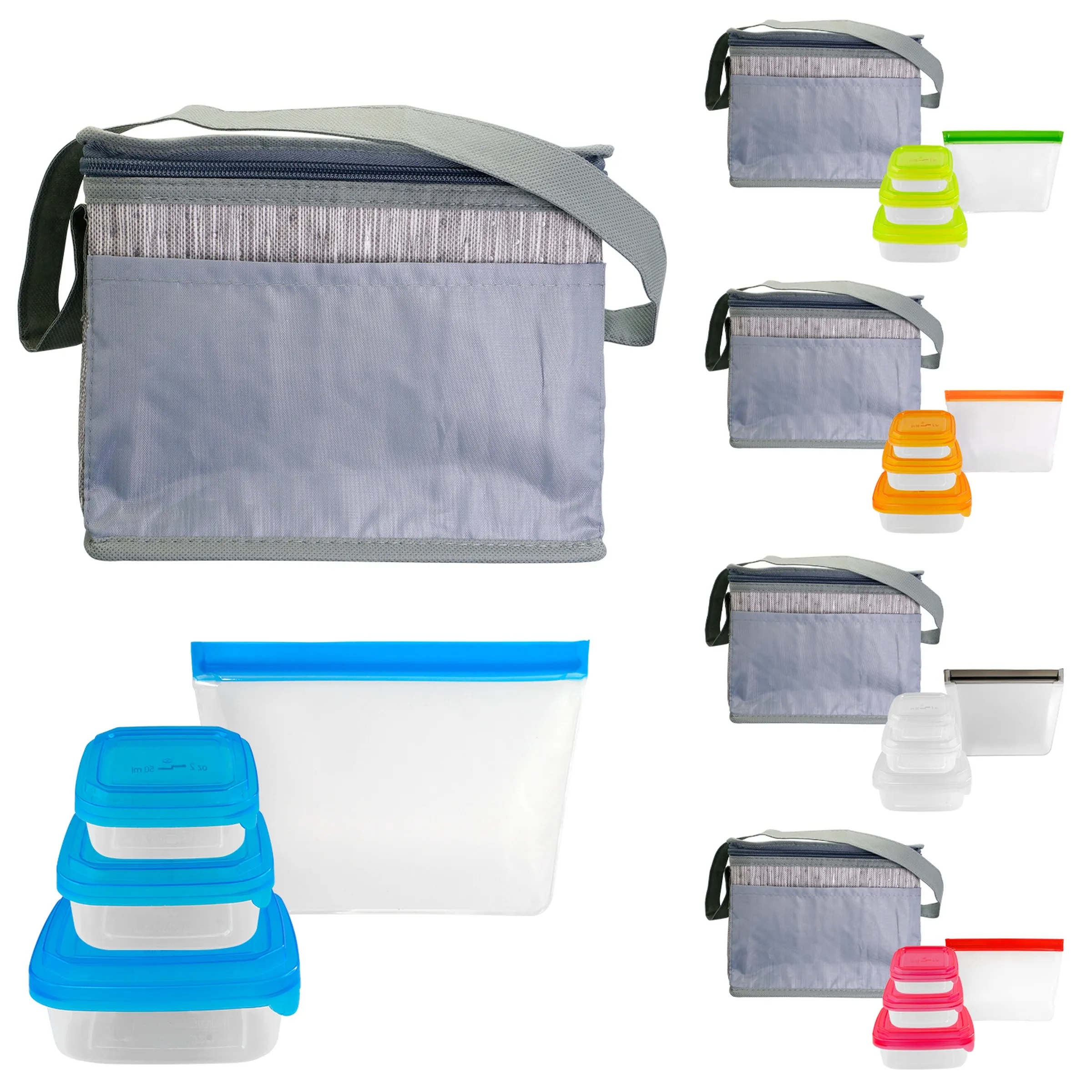 Gray Graph Portion Control Reusable Lunch Set 12
