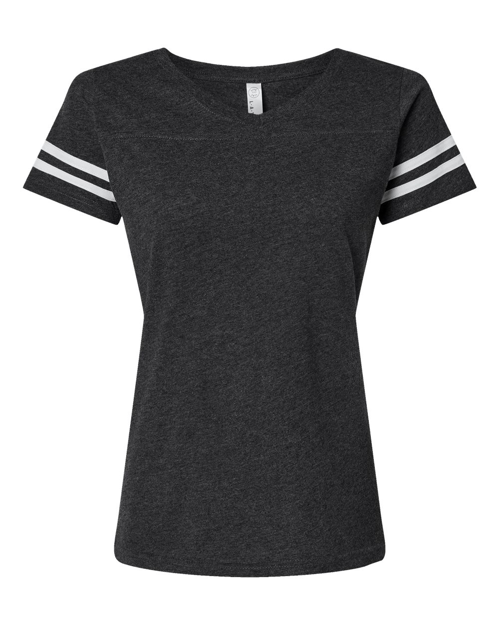 Women's Football V-Neck Fine Jersey Tee - 3537 5