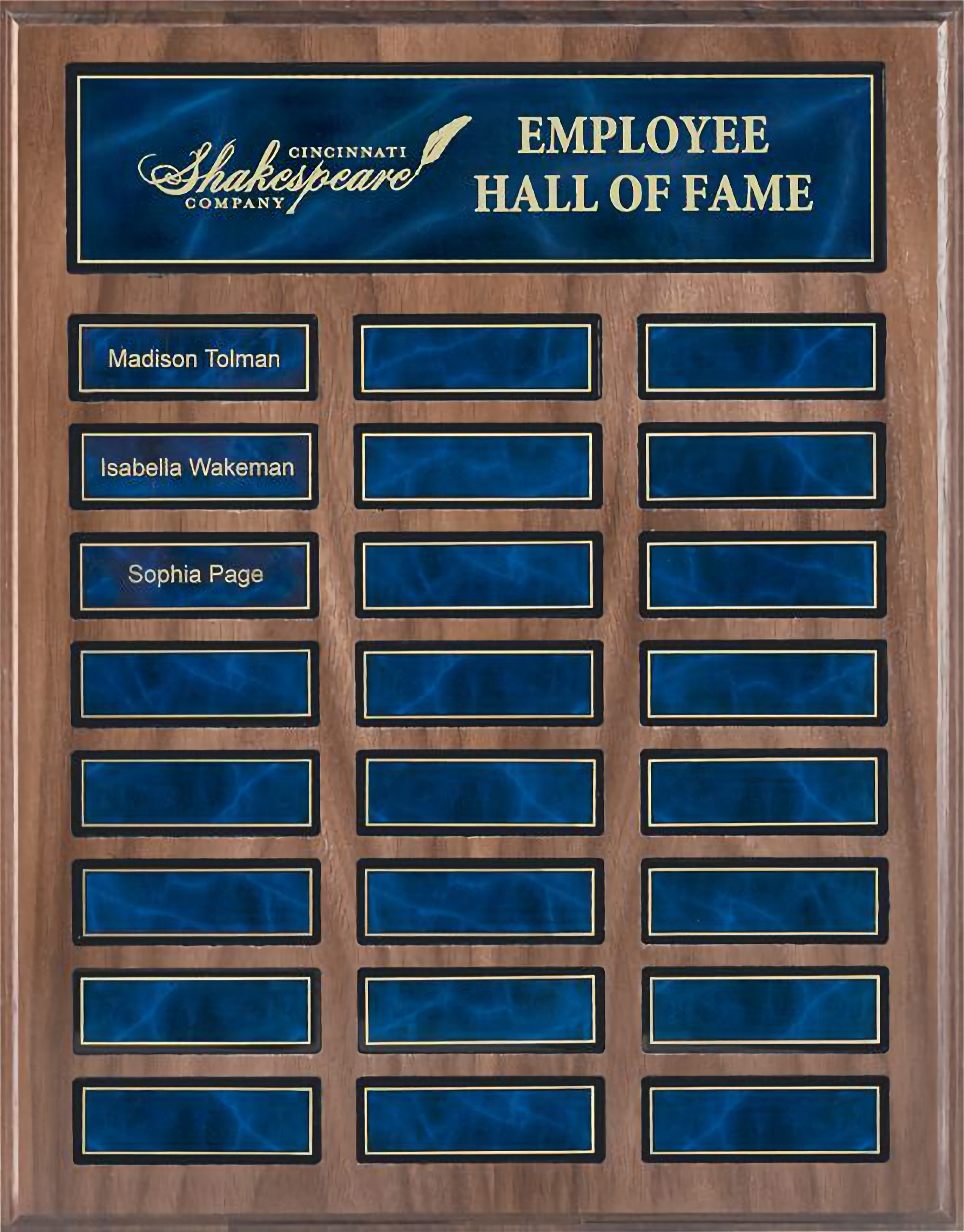 Perpetual Walnut Finish Plaque W/ 24 Plates (12" x 15") 4