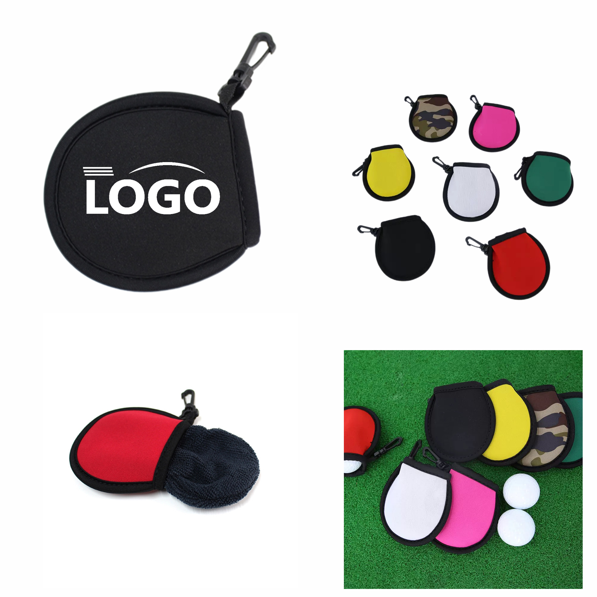 Portable Pocket Golf Ball Cleaner Pouch MOQ 10 pcs 1