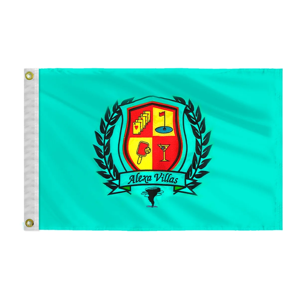 Applique & Embroidered Flag 16" x 24" Nylon 6