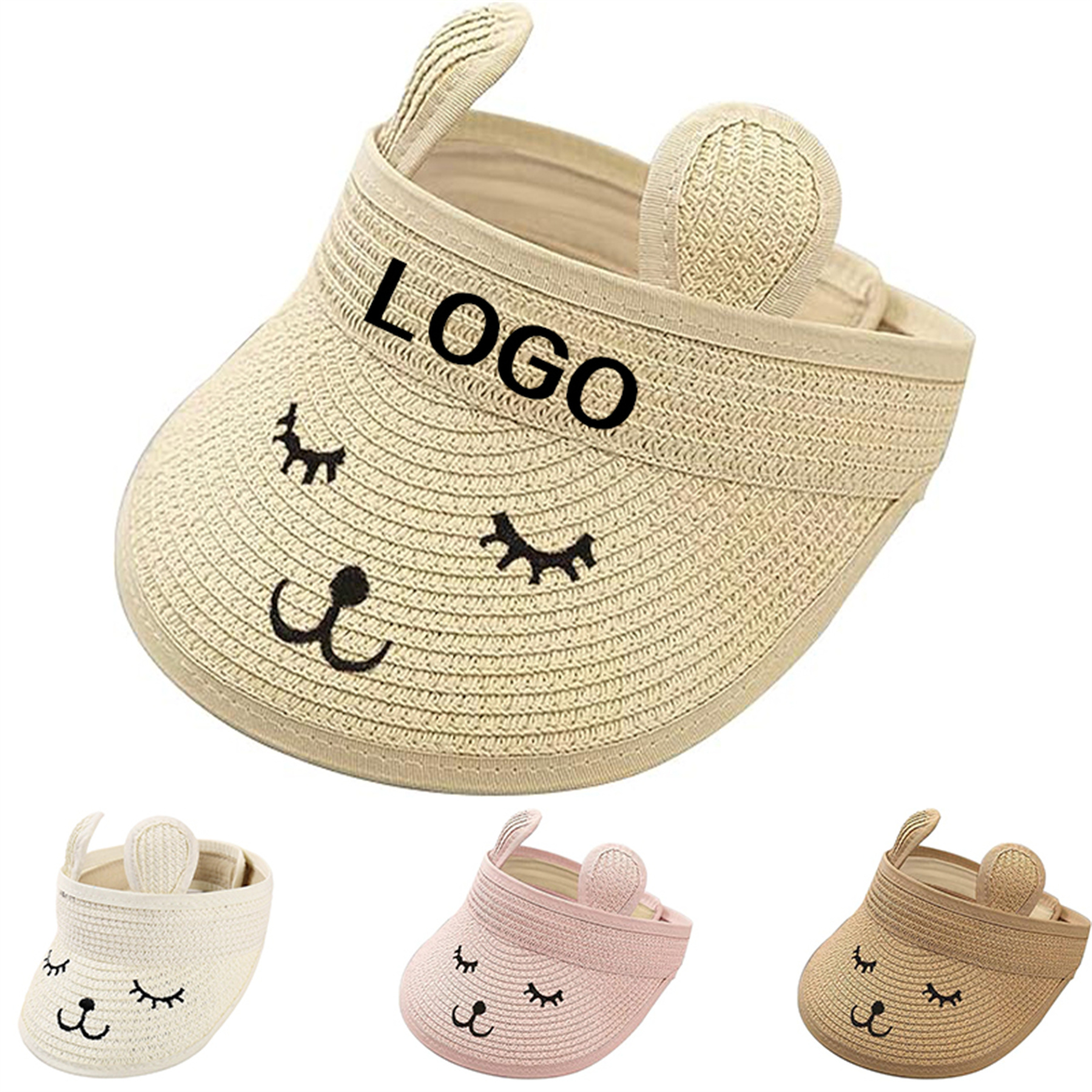 Toddler Wide Brim Cute Bunny Straw Hat 6