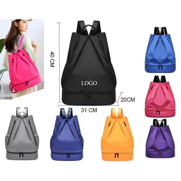Shoes Pocket Fitness Bag Drawstring Backpack 2