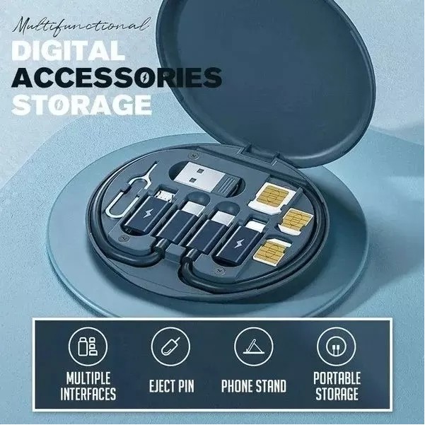 60W Fast Charge Portable USB Adapter Card Storage Set 2