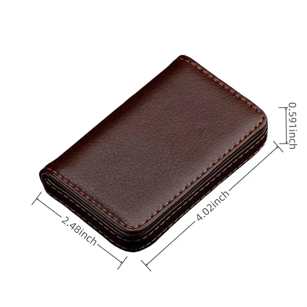 PU Leather Business Card Holder with Magnetic Flap 1