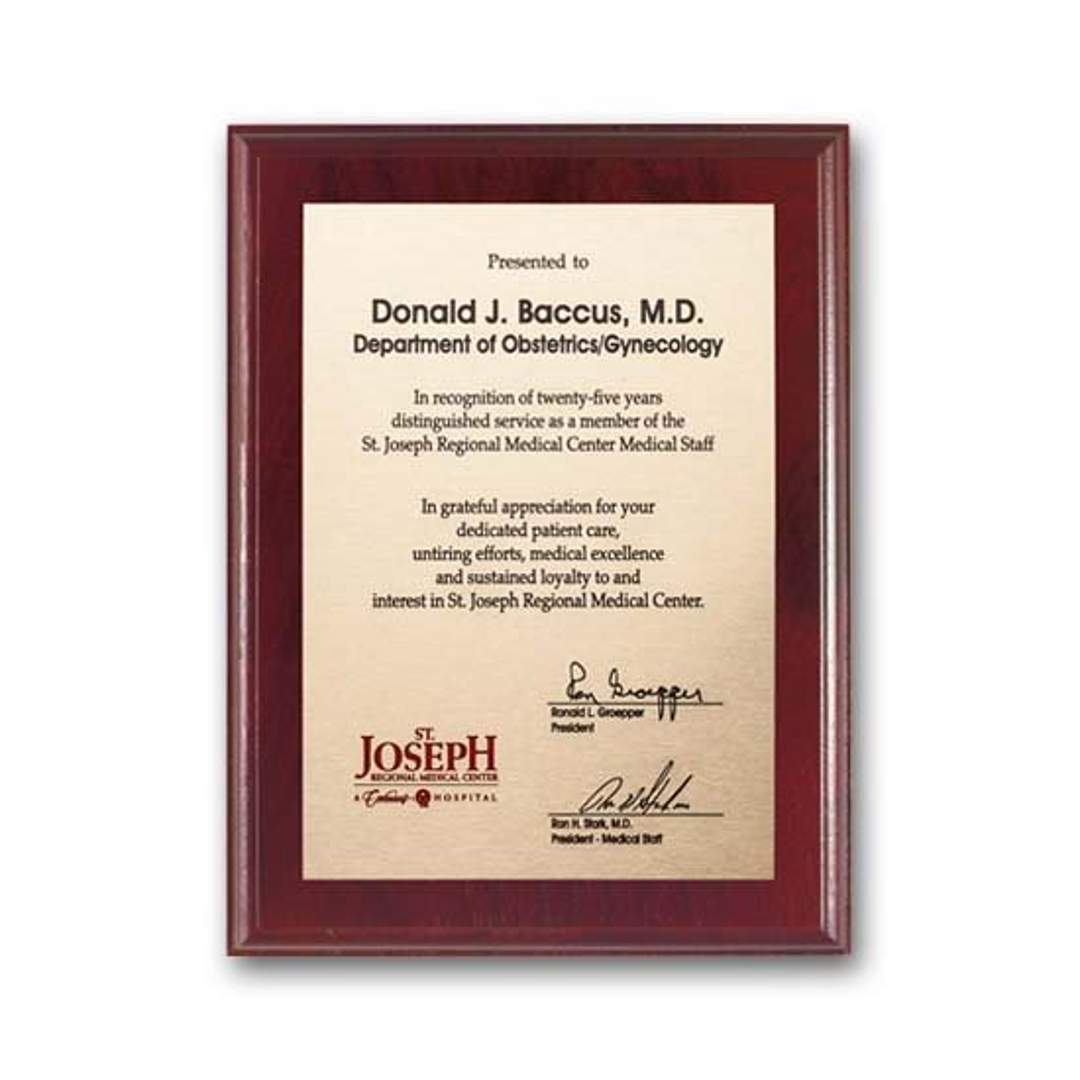 Etch/Colorfill Plaq - Mahogany