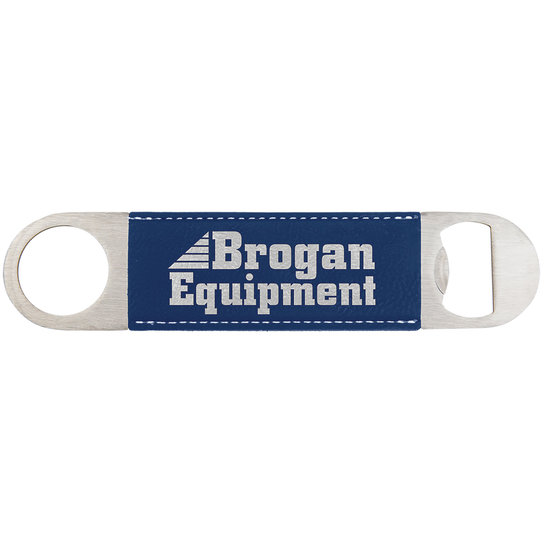 1 1/2" x 7" Blue/Silver Leatherette Bottle Opener 1