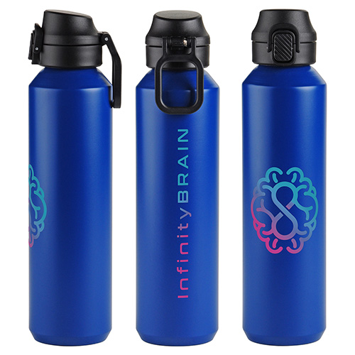 Nexus 27 oz Recycled Aluminum Bottle with Flip-Top Lid and Carabiner 59