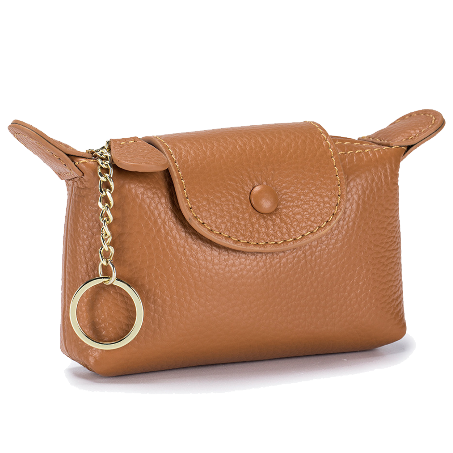 Soft Genuine Leather Mini Women Coin Purse w/ Keychain 4
